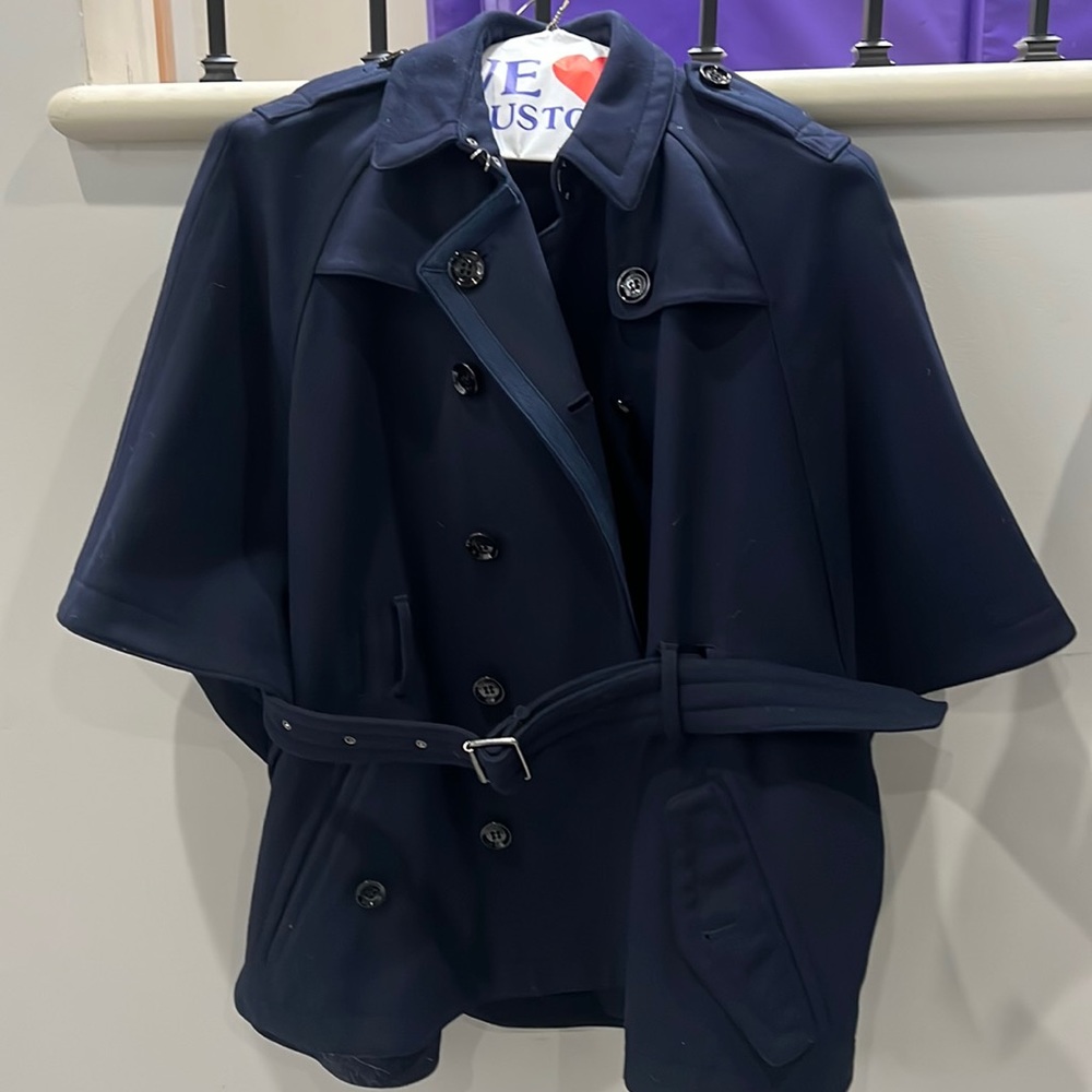Navy Burberry Cape. Adult size 6, runs big